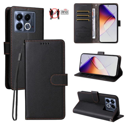 Litchi Texture RFID Blocking 3-Card Wallet Leather Phone Case, For Infinix Smart 20 4G, For Infinix Hot 60 4G / Hot 60i 4G, For Infinix Hot 60 Pro+ 4G, For Infinix Hot 60 Pro 4G, For Infinix Smart 10 Plus 4G, For Infinix Smart 10 4G / Tecno Pop 10     ...