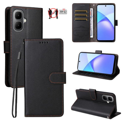 Litchi Texture RFID Blocking 3-Card Wallet Leather Phone Case, For Infinix Smart 20 4G, For Infinix Hot 60 4G / Hot 60i 4G, For Infinix Hot 60 Pro+ 4G, For Infinix Hot 60 Pro 4G, For Infinix Smart 10 Plus 4G, For Infinix Smart 10 4G / Tecno Pop 10     ...