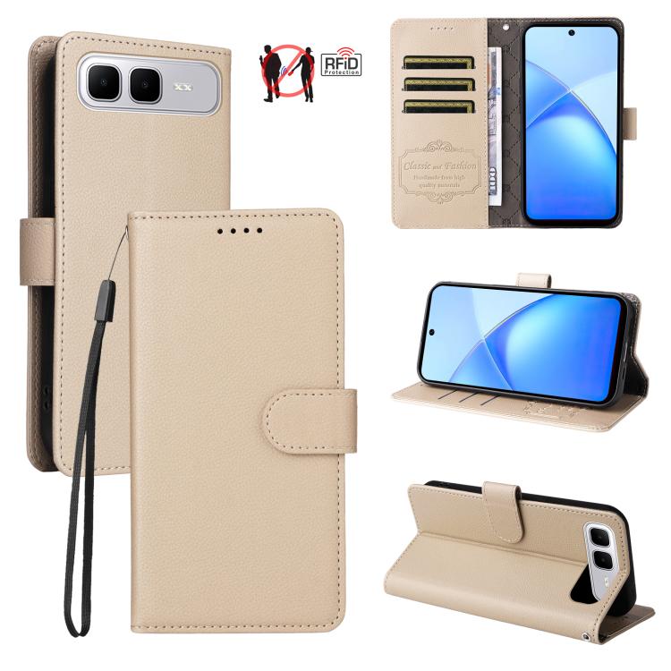 Litchi Texture RFID Blocking 3-Card Wallet Leather Phone Case, For Infinix Smart 20 4G, For Infinix Hot 60 4G / Hot 60i 4G, For Infinix Hot 60 Pro+ 4G, For Infinix Hot 60 Pro 4G, For Infinix Smart 10 Plus 4G, For Infinix Smart 10 4G / Tecno Pop 10     ...