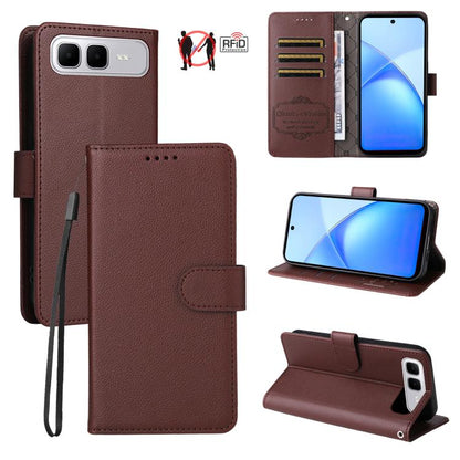 Litchi Texture RFID Blocking 3-Card Wallet Leather Phone Case, For Infinix Smart 20 4G, For Infinix Hot 60 4G / Hot 60i 4G, For Infinix Hot 60 Pro+ 4G, For Infinix Hot 60 Pro 4G, For Infinix Smart 10 Plus 4G, For Infinix Smart 10 4G / Tecno Pop 10     ...