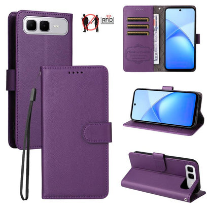 Litchi Texture RFID Blocking 3-Card Wallet Leather Phone Case, For Infinix Smart 20 4G, For Infinix Hot 60 4G / Hot 60i 4G, For Infinix Hot 60 Pro+ 4G, For Infinix Hot 60 Pro 4G, For Infinix Smart 10 Plus 4G, For Infinix Smart 10 4G / Tecno Pop 10     ...