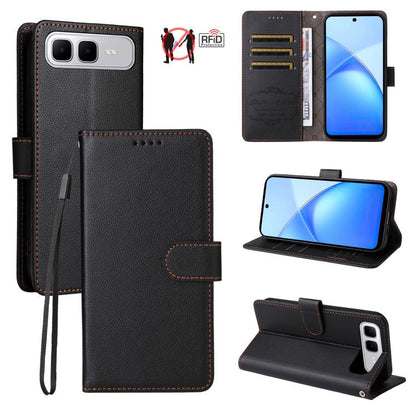 Litchi Texture RFID Blocking 3-Card Wallet Leather Phone Case, For Infinix Smart 20 4G, For Infinix Hot 60 4G / Hot 60i 4G, For Infinix Hot 60 Pro+ 4G, For Infinix Hot 60 Pro 4G, For Infinix Smart 10 Plus 4G, For Infinix Smart 10 4G / Tecno Pop 10     ...