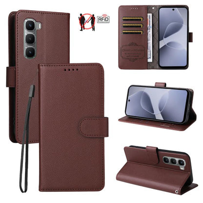 Litchi Texture RFID Blocking 3-Card Wallet Leather Phone Case, For Infinix Smart 20 4G, For Infinix Hot 60 4G / Hot 60i 4G, For Infinix Hot 60 Pro+ 4G, For Infinix Hot 60 Pro 4G, For Infinix Smart 10 Plus 4G, For Infinix Smart 10 4G / Tecno Pop 10     ...