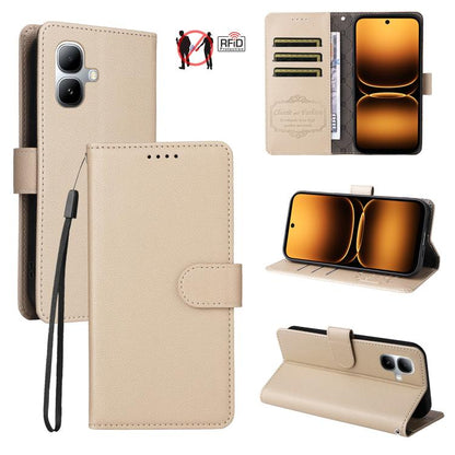 Litchi Texture RFID Blocking 3-Card Wallet Leather Phone Case, For Infinix Smart 20 4G, For Infinix Hot 60 4G / Hot 60i 4G, For Infinix Hot 60 Pro+ 4G, For Infinix Hot 60 Pro 4G, For Infinix Smart 10 Plus 4G, For Infinix Smart 10 4G / Tecno Pop 10     ...