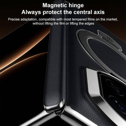 Folding Shaft Plain Leather MagSafe Holder Phone Case, For Huawei Mate X7, For Huawei Mate X6, For Huawei Mate X5, For Huawei Mate X3