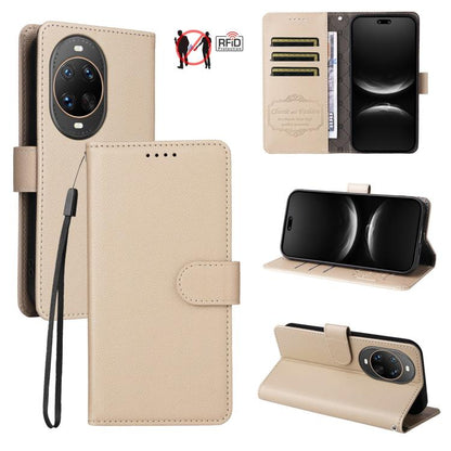 Litchi Texture RFID Blocking 3-Card Wallet Leather Phone Case, For Huawei nova 16 SE 5G, For Huawei nova 16, For Huawei Enjoy 90 Pro Max 5G, For Huawei Enjoy 90 / Enjoy 90 Plus 5G, For Huawei Enjoy 80 Plus, For Huawei nova 15 Pro / nova 15 Ultra       ...