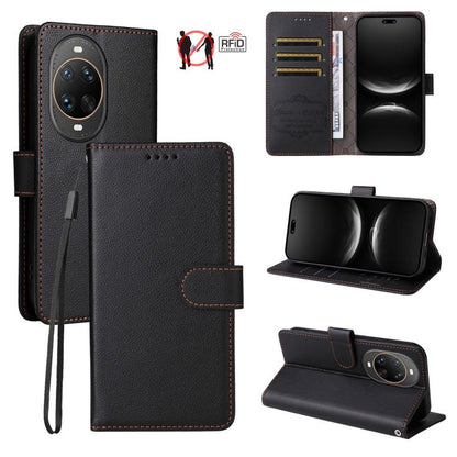 Litchi Texture RFID Blocking 3-Card Wallet Leather Phone Case, For Huawei nova 16 SE 5G, For Huawei nova 16, For Huawei Enjoy 90 Pro Max 5G, For Huawei Enjoy 90 / Enjoy 90 Plus 5G, For Huawei Enjoy 80 Plus, For Huawei nova 15 Pro / nova 15 Ultra       ...