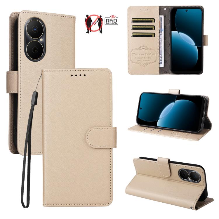 Litchi Texture RFID Blocking 3-Card Wallet Leather Phone Case, For Huawei nova 16 SE 5G, For Huawei nova 16, For Huawei Enjoy 90 Pro Max 5G, For Huawei Enjoy 90 / Enjoy 90 Plus 5G, For Huawei Enjoy 80 Plus, For Huawei nova 15 Pro / nova 15 Ultra       ...