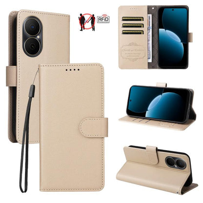 Litchi Texture RFID Blocking 3-Card Wallet Leather Phone Case, For Huawei nova 16 SE 5G, For Huawei nova 16, For Huawei Enjoy 90 Pro Max 5G, For Huawei Enjoy 90 / Enjoy 90 Plus 5G, For Huawei Enjoy 80 Plus, For Huawei nova 15 Pro / nova 15 Ultra       ...