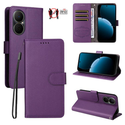 Litchi Texture RFID Blocking 3-Card Wallet Leather Phone Case, For Huawei nova 16 SE 5G, For Huawei nova 16, For Huawei Enjoy 90 Pro Max 5G, For Huawei Enjoy 90 / Enjoy 90 Plus 5G, For Huawei Enjoy 80 Plus, For Huawei nova 15 Pro / nova 15 Ultra       ...
