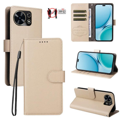 Litchi Texture RFID Blocking 3-Card Wallet Leather Phone Case, For Huawei nova 16 SE 5G, For Huawei nova 16, For Huawei Enjoy 90 Pro Max 5G, For Huawei Enjoy 90 / Enjoy 90 Plus 5G, For Huawei Enjoy 80 Plus, For Huawei nova 15 Pro / nova 15 Ultra       ...