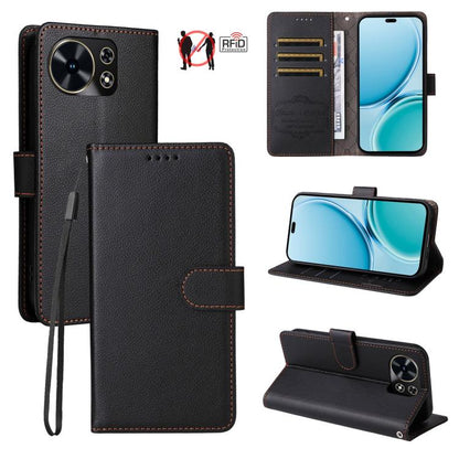 Litchi Texture RFID Blocking 3-Card Wallet Leather Phone Case, For Huawei nova 16 SE 5G, For Huawei nova 16, For Huawei Enjoy 90 Pro Max 5G, For Huawei Enjoy 90 / Enjoy 90 Plus 5G, For Huawei Enjoy 80 Plus, For Huawei nova 15 Pro / nova 15 Ultra       ...