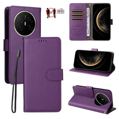 Litchi Texture RFID Blocking 3-Card Wallet Leather Phone Case, For Huawei nova 16 SE 5G, For Huawei nova 16, For Huawei Enjoy 90 Pro Max 5G, For Huawei Enjoy 90 / Enjoy 90 Plus 5G, For Huawei Enjoy 80 Plus, For Huawei nova 15 Pro / nova 15 Ultra       ...