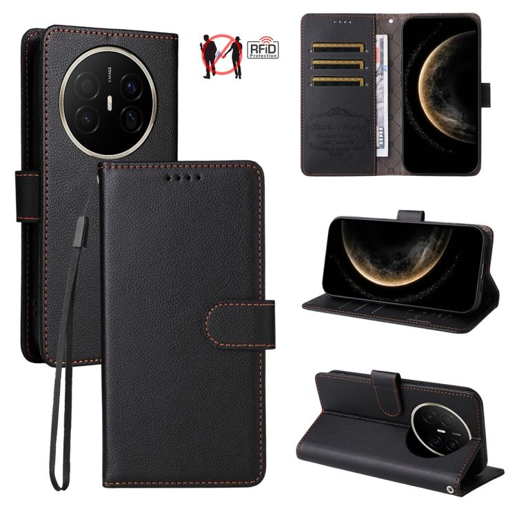 Litchi Texture RFID Blocking 3-Card Wallet Leather Phone Case, For Huawei nova 16 SE 5G, For Huawei nova 16, For Huawei Enjoy 90 Pro Max 5G, For Huawei Enjoy 90 / Enjoy 90 Plus 5G, For Huawei Enjoy 80 Plus, For Huawei nova 15 Pro / nova 15 Ultra       ...