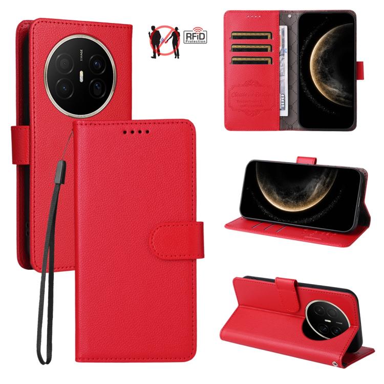 Litchi Texture RFID Blocking 3-Card Wallet Leather Phone Case, For Huawei nova 16 SE 5G, For Huawei nova 16, For Huawei Enjoy 90 Pro Max 5G, For Huawei Enjoy 90 / Enjoy 90 Plus 5G, For Huawei Enjoy 80 Plus, For Huawei nova 15 Pro / nova 15 Ultra       ...