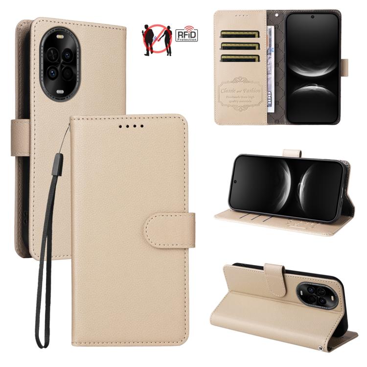 Litchi Texture RFID Blocking 3-Card Wallet Leather Phone Case, For Huawei nova 16 SE 5G, For Huawei nova 16, For Huawei Enjoy 90 Pro Max 5G, For Huawei Enjoy 90 / Enjoy 90 Plus 5G, For Huawei Enjoy 80 Plus, For Huawei nova 15 Pro / nova 15 Ultra       ...