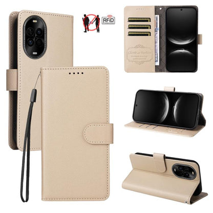 Litchi Texture RFID Blocking 3-Card Wallet Leather Phone Case, For Huawei nova 16 SE 5G, For Huawei nova 16, For Huawei Enjoy 90 Pro Max 5G, For Huawei Enjoy 90 / Enjoy 90 Plus 5G, For Huawei Enjoy 80 Plus, For Huawei nova 15 Pro / nova 15 Ultra       ...
