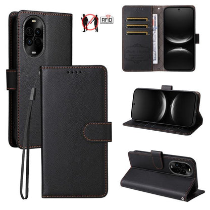 Litchi Texture RFID Blocking 3-Card Wallet Leather Phone Case, For Huawei nova 16 SE 5G, For Huawei nova 16, For Huawei Enjoy 90 Pro Max 5G, For Huawei Enjoy 90 / Enjoy 90 Plus 5G, For Huawei Enjoy 80 Plus, For Huawei nova 15 Pro / nova 15 Ultra       ...