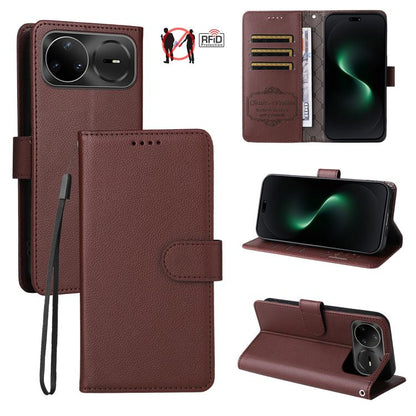 Litchi Texture RFID Blocking 3-Card Wallet Leather Phone Case, For Huawei nova 16 SE 5G, For Huawei nova 16, For Huawei Enjoy 90 Pro Max 5G, For Huawei Enjoy 90 / Enjoy 90 Plus 5G, For Huawei Enjoy 80 Plus, For Huawei nova 15 Pro / nova 15 Ultra       ...