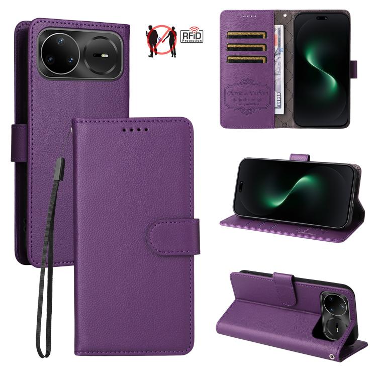 Litchi Texture RFID Blocking 3-Card Wallet Leather Phone Case, For Huawei nova 16 SE 5G, For Huawei nova 16, For Huawei Enjoy 90 Pro Max 5G, For Huawei Enjoy 90 / Enjoy 90 Plus 5G, For Huawei Enjoy 80 Plus, For Huawei nova 15 Pro / nova 15 Ultra       ...