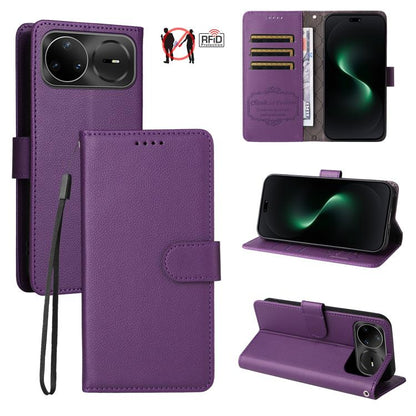 Litchi Texture RFID Blocking 3-Card Wallet Leather Phone Case, For Huawei nova 16 SE 5G, For Huawei nova 16, For Huawei Enjoy 90 Pro Max 5G, For Huawei Enjoy 90 / Enjoy 90 Plus 5G, For Huawei Enjoy 80 Plus, For Huawei nova 15 Pro / nova 15 Ultra       ...