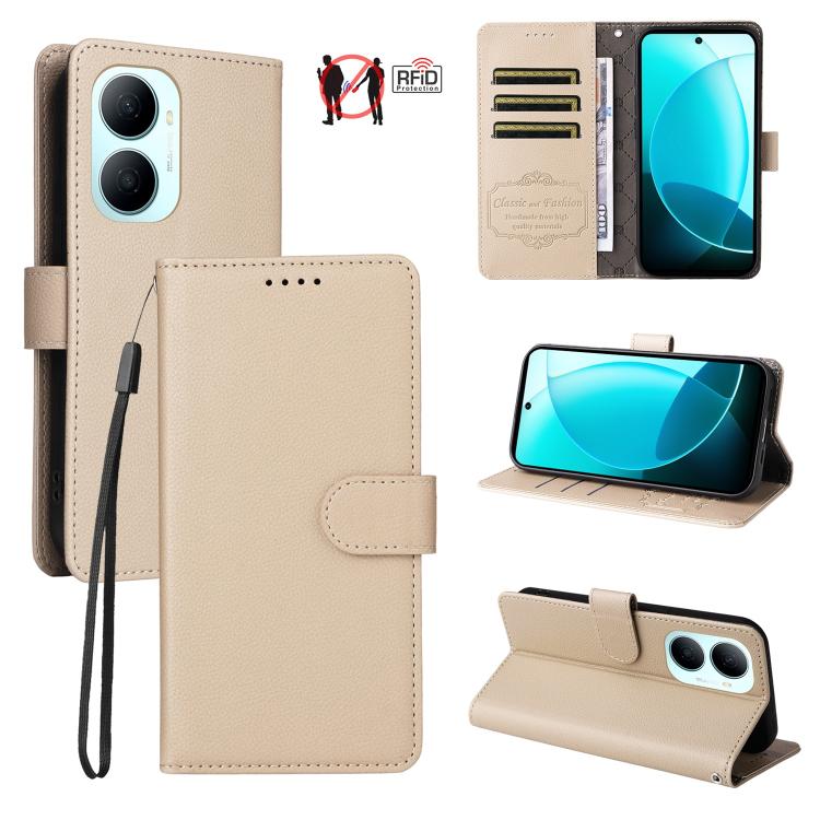 Litchi Texture RFID Blocking 3-Card Wallet Leather Phone Case, For Huawei nova 16 SE 5G, For Huawei nova 16, For Huawei Enjoy 90 Pro Max 5G, For Huawei Enjoy 90 / Enjoy 90 Plus 5G, For Huawei Enjoy 80 Plus, For Huawei nova 15 Pro / nova 15 Ultra       ...