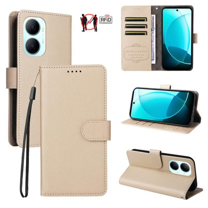 Litchi Texture RFID Blocking 3-Card Wallet Leather Phone Case, For Huawei nova 16 SE 5G, For Huawei nova 16, For Huawei Enjoy 90 Pro Max 5G, For Huawei Enjoy 90 / Enjoy 90 Plus 5G, For Huawei Enjoy 80 Plus, For Huawei nova 15 Pro / nova 15 Ultra       ...