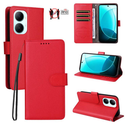 Litchi Texture RFID Blocking 3-Card Wallet Leather Phone Case, For Huawei nova 16 SE 5G, For Huawei nova 16, For Huawei Enjoy 90 Pro Max 5G, For Huawei Enjoy 90 / Enjoy 90 Plus 5G, For Huawei Enjoy 80 Plus, For Huawei nova 15 Pro / nova 15 Ultra       ...