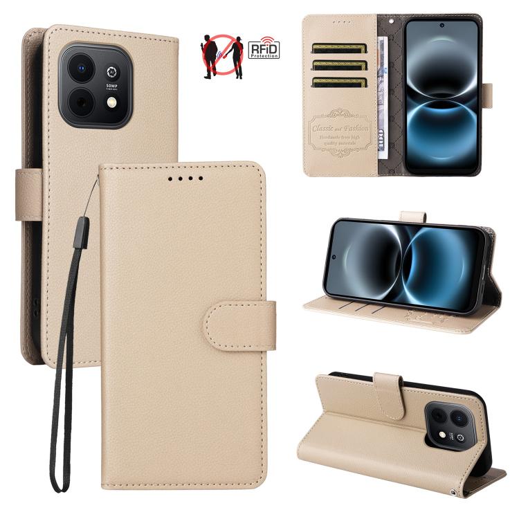 Litchi Texture RFID Blocking 3-Card Wallet Leather Phone Case, For Huawei nova 16 SE 5G, For Huawei nova 16, For Huawei Enjoy 90 Pro Max 5G, For Huawei Enjoy 90 / Enjoy 90 Plus 5G, For Huawei Enjoy 80 Plus, For Huawei nova 15 Pro / nova 15 Ultra       ...