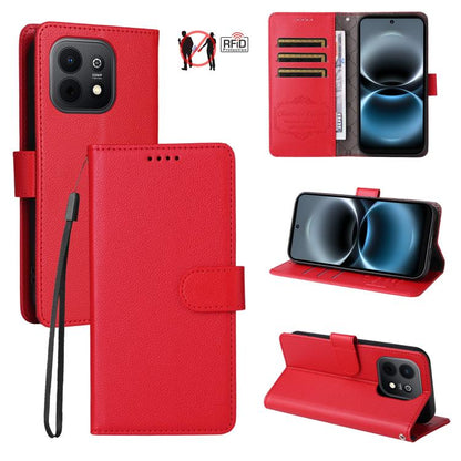 Litchi Texture RFID Blocking 3-Card Wallet Leather Phone Case, For Huawei nova 16 SE 5G, For Huawei nova 16, For Huawei Enjoy 90 Pro Max 5G, For Huawei Enjoy 90 / Enjoy 90 Plus 5G, For Huawei Enjoy 80 Plus, For Huawei nova 15 Pro / nova 15 Ultra       ...