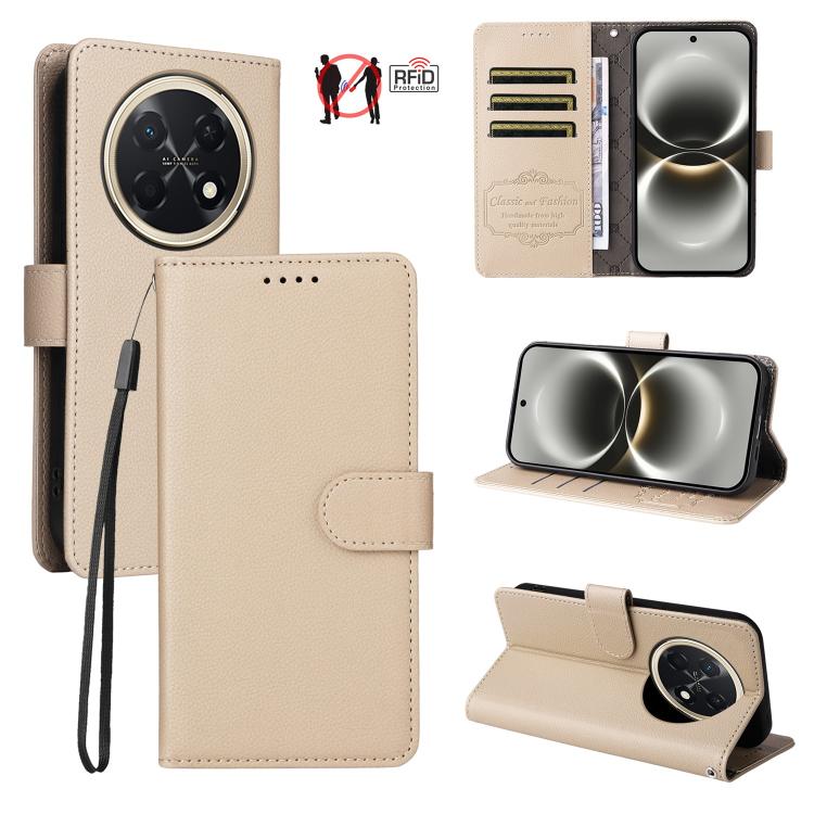 Litchi Texture RFID Blocking 3-Card Wallet Leather Phone Case, For Huawei nova 16 SE 5G, For Huawei nova 16, For Huawei Enjoy 90 Pro Max 5G, For Huawei Enjoy 90 / Enjoy 90 Plus 5G, For Huawei Enjoy 80 Plus, For Huawei nova 15 Pro / nova 15 Ultra       ...