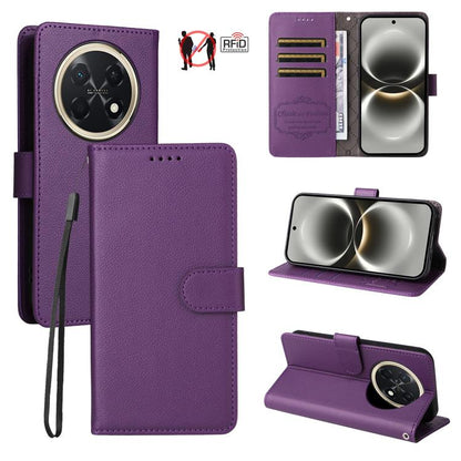Litchi Texture RFID Blocking 3-Card Wallet Leather Phone Case, For Huawei nova 16 SE 5G, For Huawei nova 16, For Huawei Enjoy 90 Pro Max 5G, For Huawei Enjoy 90 / Enjoy 90 Plus 5G, For Huawei Enjoy 80 Plus, For Huawei nova 15 Pro / nova 15 Ultra       ...