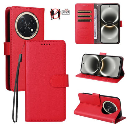 Litchi Texture RFID Blocking 3-Card Wallet Leather Phone Case, For Huawei nova 16 SE 5G, For Huawei nova 16, For Huawei Enjoy 90 Pro Max 5G, For Huawei Enjoy 90 / Enjoy 90 Plus 5G, For Huawei Enjoy 80 Plus, For Huawei nova 15 Pro / nova 15 Ultra       ...