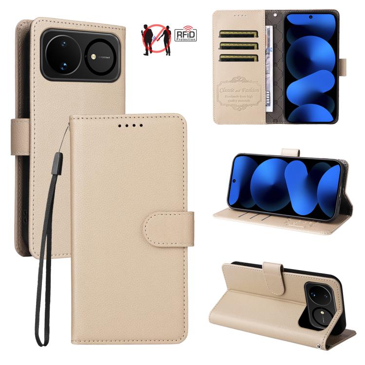 Litchi Texture RFID Blocking 3-Card Wallet Leather Phone Case, For Huawei nova 16 SE 5G, For Huawei nova 16, For Huawei Enjoy 90 Pro Max 5G, For Huawei Enjoy 90 / Enjoy 90 Plus 5G, For Huawei Enjoy 80 Plus, For Huawei nova 15 Pro / nova 15 Ultra       ...