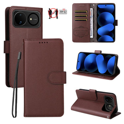Litchi Texture RFID Blocking 3-Card Wallet Leather Phone Case, For Huawei nova 16 SE 5G, For Huawei nova 16, For Huawei Enjoy 90 Pro Max 5G, For Huawei Enjoy 90 / Enjoy 90 Plus 5G, For Huawei Enjoy 80 Plus, For Huawei nova 15 Pro / nova 15 Ultra       ...