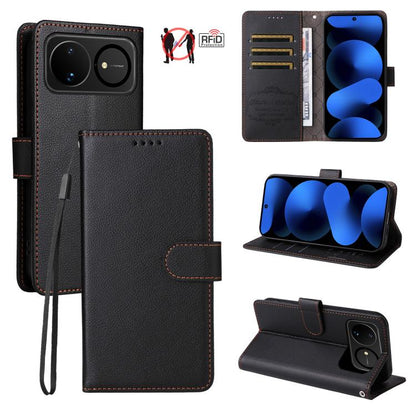 Litchi Texture RFID Blocking 3-Card Wallet Leather Phone Case, For Huawei nova 16 SE 5G, For Huawei nova 16, For Huawei Enjoy 90 Pro Max 5G, For Huawei Enjoy 90 / Enjoy 90 Plus 5G, For Huawei Enjoy 80 Plus, For Huawei nova 15 Pro / nova 15 Ultra       ...