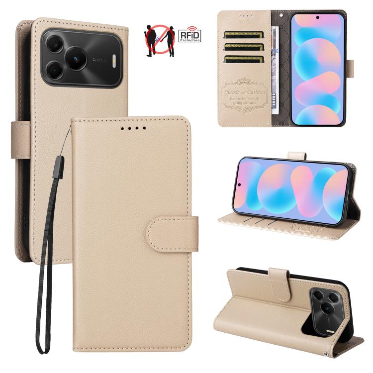 Litchi Texture RFID Blocking 3-Card Wallet Leather Phone Case, For Huawei nova 16 SE 5G, For Huawei nova 16, For Huawei Enjoy 90 Pro Max 5G, For Huawei Enjoy 90 / Enjoy 90 Plus 5G, For Huawei Enjoy 80 Plus, For Huawei nova 15 Pro / nova 15 Ultra       ...