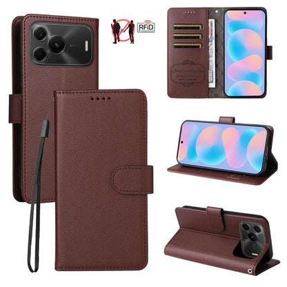Litchi Texture RFID Blocking 3-Card Wallet Leather Phone Case, For Huawei nova 16 SE 5G, For Huawei nova 16, For Huawei Enjoy 90 Pro Max 5G, For Huawei Enjoy 90 / Enjoy 90 Plus 5G, For Huawei Enjoy 80 Plus, For Huawei nova 15 Pro / nova 15 Ultra       ...