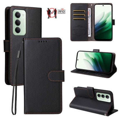 Litchi Texture RFID Blocking 3-Card Wallet Leather Phone Case, For Redmi Note 17 5G / 4G Global 169.7mm, For Redmi 17C 5G, For Redmi Note 17 Pro+ 5G Global 163.4mm, For Redmi 17 5G / 4G Global 170mm, For Redmi K90 Max 5G / K90 Ultra 5G, For Redmi 15a 5...