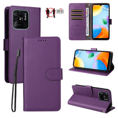 Litchi Texture RFID Blocking 3-Card Wallet Leather Phone Case, For Redmi K70E, For Redmi Note 13 Pro 5G / Poco X6 5G, For Redmi Note 13 5G, For Redmi Note 13 Pro+ 5G, For Redmi 12 4G / 5G / Note 12R, For Redmi Note 12 Turbo / Poco F5                   ...