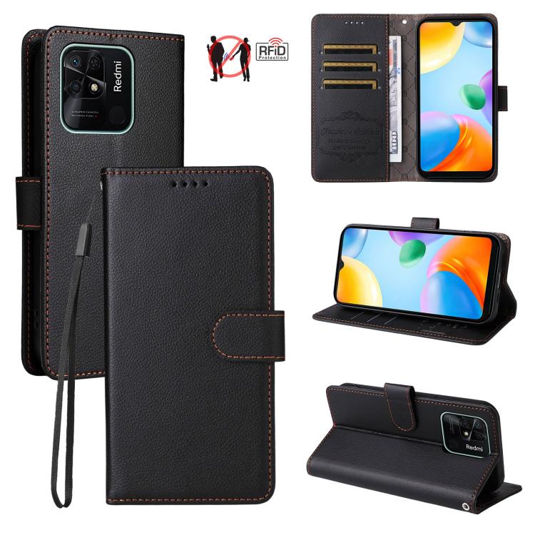 Litchi Texture RFID Blocking 3-Card Wallet Leather Phone Case, For Redmi K70E, For Redmi Note 13 Pro 5G / Poco X6 5G, For Redmi Note 13 5G, For Redmi Note 13 Pro+ 5G, For Redmi 12 4G / 5G / Note 12R, For Redmi Note 12 Turbo / Poco F5                   ...