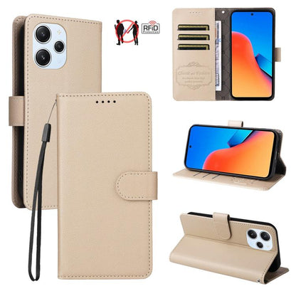 Litchi Texture RFID Blocking 3-Card Wallet Leather Phone Case, For Redmi K70E, For Redmi Note 13 Pro 5G / Poco X6 5G, For Redmi Note 13 5G, For Redmi Note 13 Pro+ 5G, For Redmi 12 4G / 5G / Note 12R, For Redmi Note 12 Turbo / Poco F5                   ...