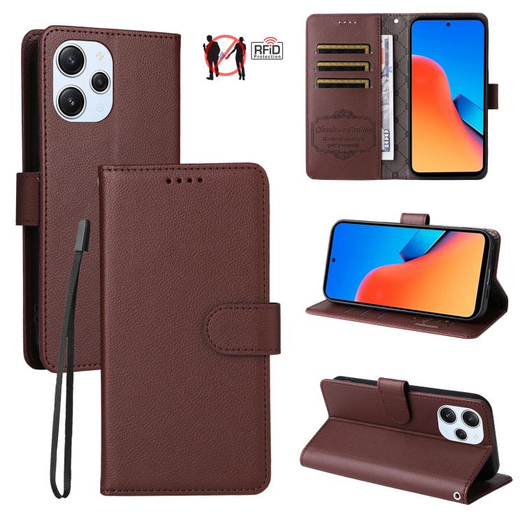 Litchi Texture RFID Blocking 3-Card Wallet Leather Phone Case, For Redmi K70E, For Redmi Note 13 Pro 5G / Poco X6 5G, For Redmi Note 13 5G, For Redmi Note 13 Pro+ 5G, For Redmi 12 4G / 5G / Note 12R, For Redmi Note 12 Turbo / Poco F5                   ...