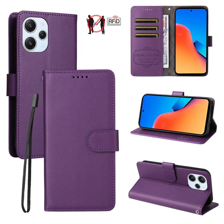 Litchi Texture RFID Blocking 3-Card Wallet Leather Phone Case, For Redmi K70E, For Redmi Note 13 Pro 5G / Poco X6 5G, For Redmi Note 13 5G, For Redmi Note 13 Pro+ 5G, For Redmi 12 4G / 5G / Note 12R, For Redmi Note 12 Turbo / Poco F5                   ...