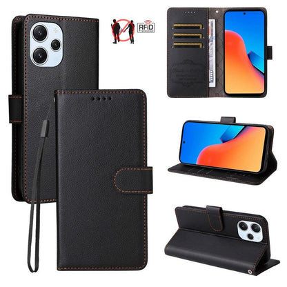 Litchi Texture RFID Blocking 3-Card Wallet Leather Phone Case, For Redmi K70E, For Redmi Note 13 Pro 5G / Poco X6 5G, For Redmi Note 13 5G, For Redmi Note 13 Pro+ 5G, For Redmi 12 4G / 5G / Note 12R, For Redmi Note 12 Turbo / Poco F5                   ...