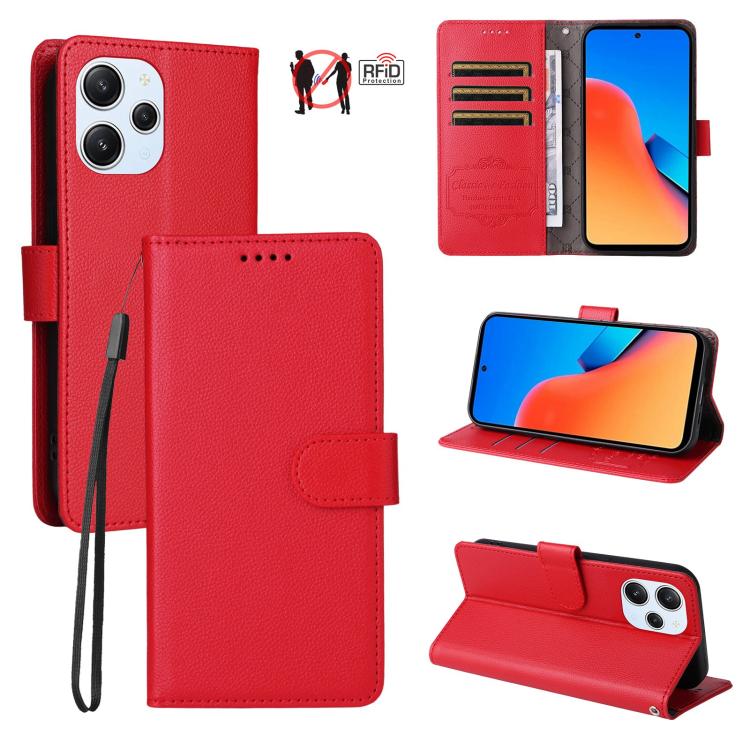 Litchi Texture RFID Blocking 3-Card Wallet Leather Phone Case, For Redmi K70E, For Redmi Note 13 Pro 5G / Poco X6 5G, For Redmi Note 13 5G, For Redmi Note 13 Pro+ 5G, For Redmi 12 4G / 5G / Note 12R, For Redmi Note 12 Turbo / Poco F5                   ...