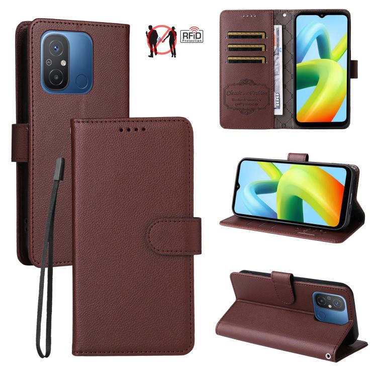 Litchi Texture RFID Blocking 3-Card Wallet Leather Phone Case, For Redmi K70E, For Redmi Note 13 Pro 5G / Poco X6 5G, For Redmi Note 13 5G, For Redmi Note 13 Pro+ 5G, For Redmi 12 4G / 5G / Note 12R, For Redmi Note 12 Turbo / Poco F5                   ...