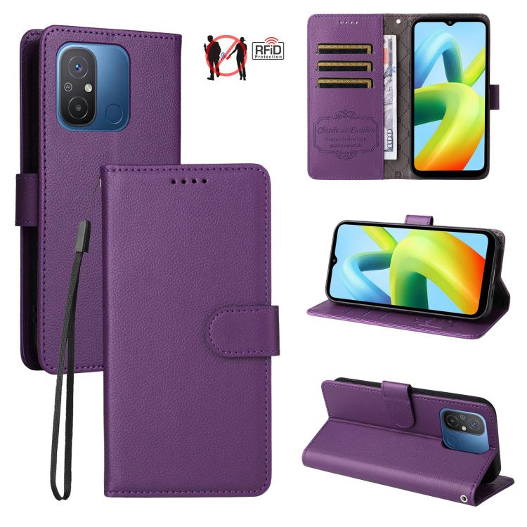Litchi Texture RFID Blocking 3-Card Wallet Leather Phone Case, For Redmi K70E, For Redmi Note 13 Pro 5G / Poco X6 5G, For Redmi Note 13 5G, For Redmi Note 13 Pro+ 5G, For Redmi 12 4G / 5G / Note 12R, For Redmi Note 12 Turbo / Poco F5                   ...