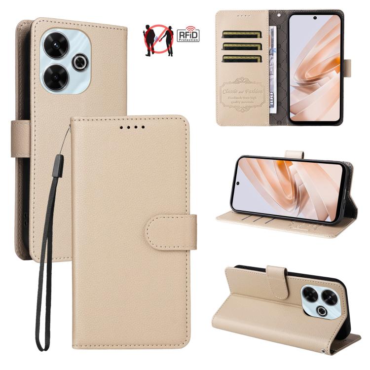 Litchi Texture RFID Blocking 3-Card Wallet Leather Phone Case, For Redmi Turbo 4 Pro 5G / Poco F7 5G, For Redmi A5 4G EU 173.3mm, For Redmi A5 4G Global 171.7mm, For Redmi Note 14S / 13 Pro 4G Global, For Redmi K80 Pro / Poco F7 Ultra                  ...