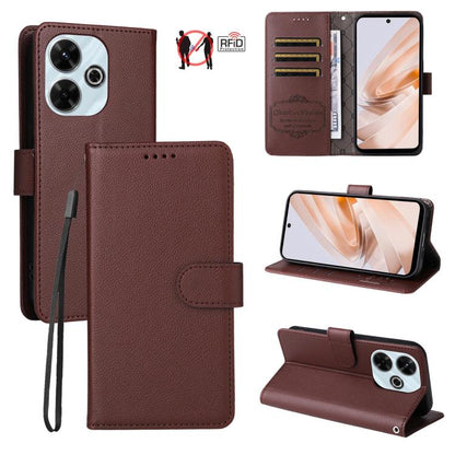 Litchi Texture RFID Blocking 3-Card Wallet Leather Phone Case, For Redmi Turbo 4 Pro 5G / Poco F7 5G, For Redmi A5 4G EU 173.3mm, For Redmi A5 4G Global 171.7mm, For Redmi Note 14S / 13 Pro 4G Global, For Redmi K80 Pro / Poco F7 Ultra                  ...